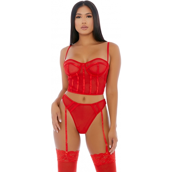 Put o-ring on it lingerie skirt rojo