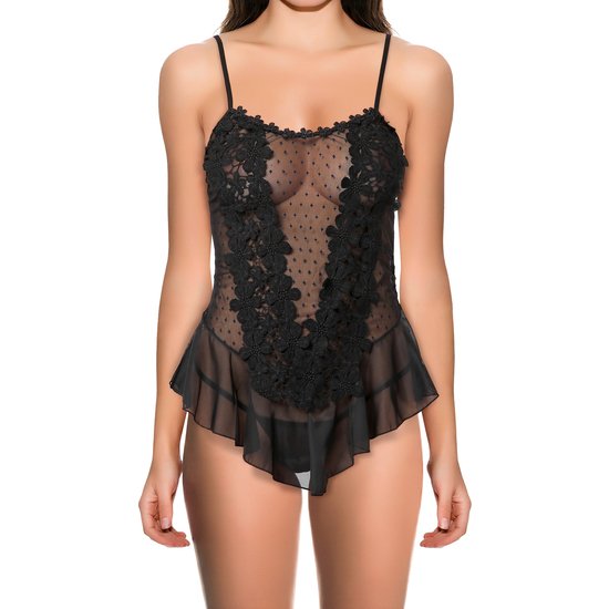 Picardías stereoscopic negro