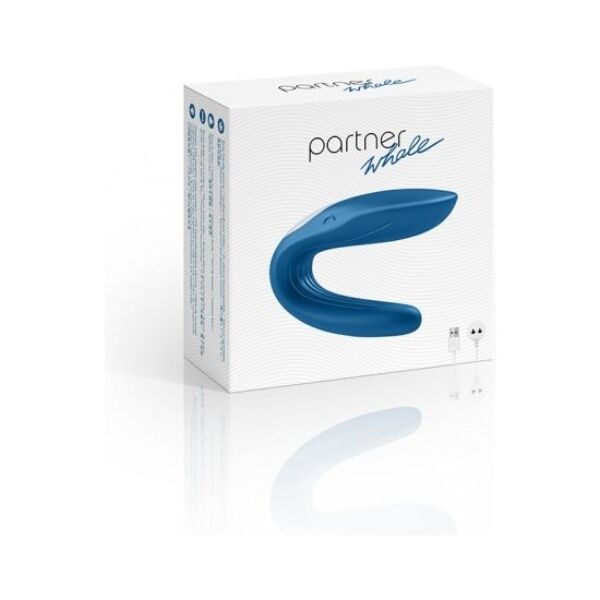 Vibrador para parejas Satisfyer Partner Toy Whale en forma de U, de color azul