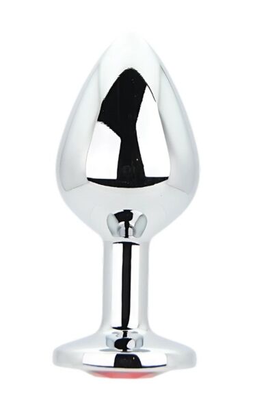 Plug anal Toosh Silver Metal Butt Plug, de metal plateado con piedra en la base