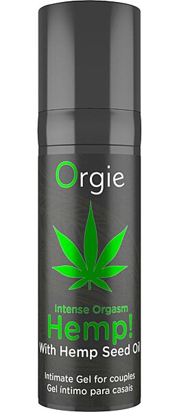 Envase airless del gel estimulante Orgie Hemp! Intense Orgasm 15 ml