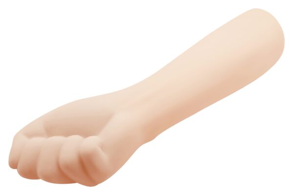 Dildo Party Up Tony con forma realista de brazo y puño, en color beige