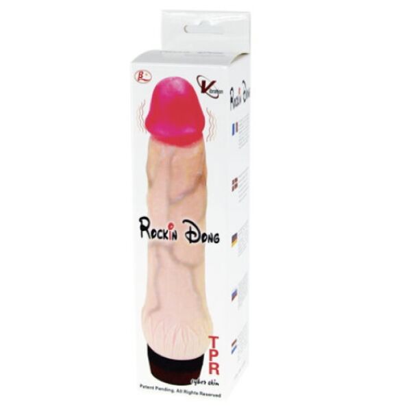 Dildo realista con vibración Baile Rocking Dong III, con venas marcadas