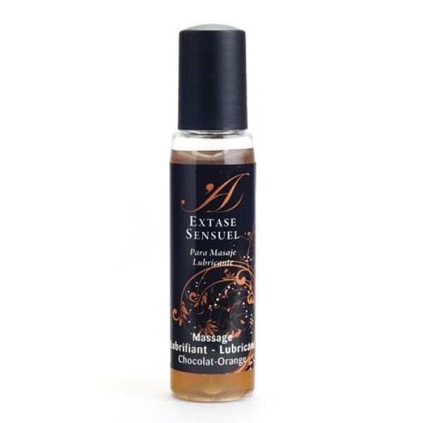Lubricante de base agua Extase Sensual, con aroma a fresa y a chocolate con naranja