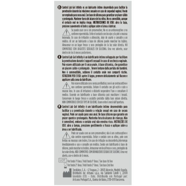 Lubricante Control Lub Gel Infinity 75 ml