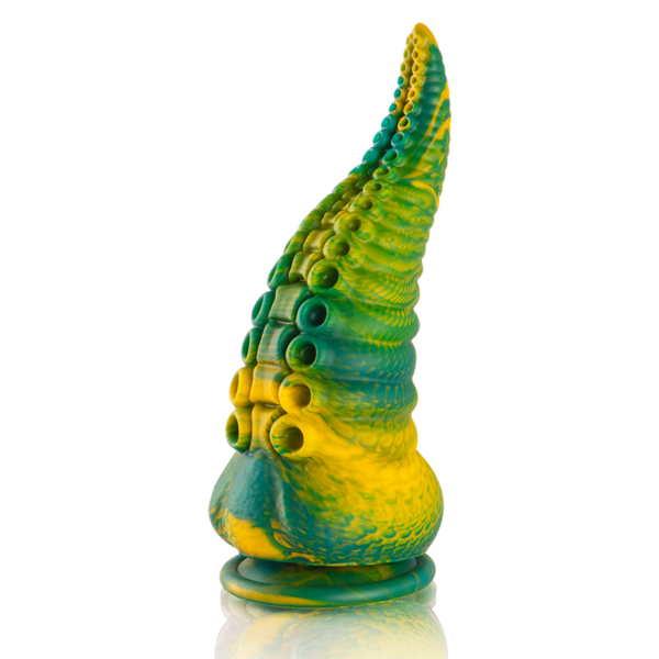 Dildo EPIC Cetus de la colección Cybersilicock, con su forma por tramos y su base