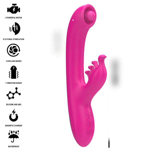 Vibrador rabbit Intense Christina con eje insertable y brazo externo para el clítoris