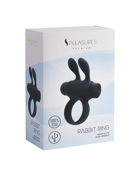 Anilla vibradora S Pleasures Rabbit Ring Rechargeable con su balita