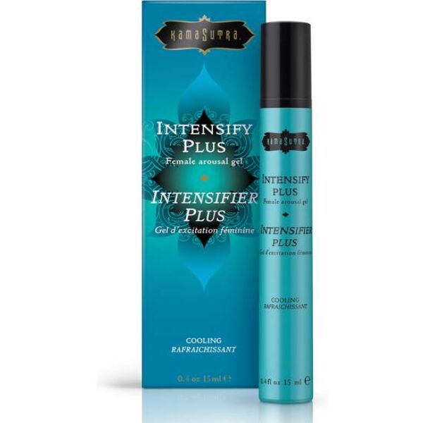 Tubo azul con tapón negro del gel intensificador Kama Sutra Arouse Cooling
