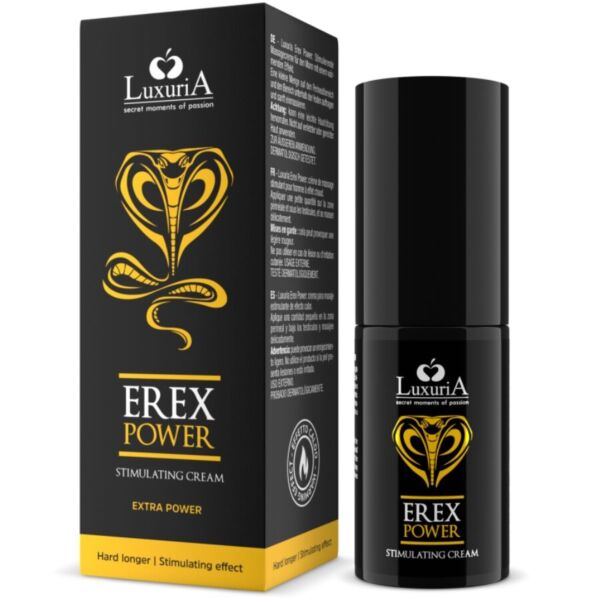 Envase de la crema estimulante Intimateline Luxuria Erex Power de 30 ml