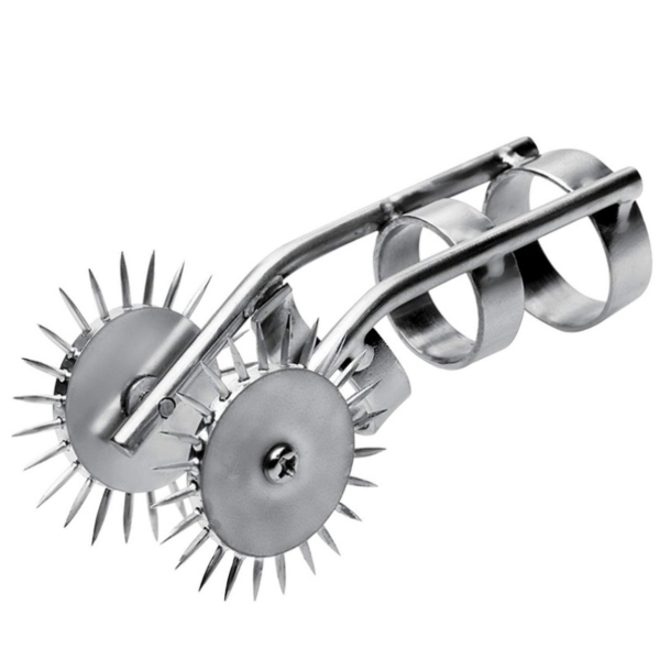 Dedal estimulador Metal Hard con dos ruedas y tres aros