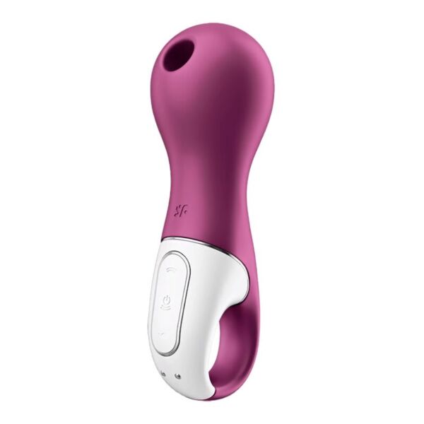 Succionador de clítoris Satisfyer Lucky Libra, morado, con su anillo de sujeción