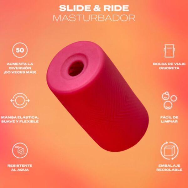 Funda masturbadora Durex Slide & Ride, de color rosa
