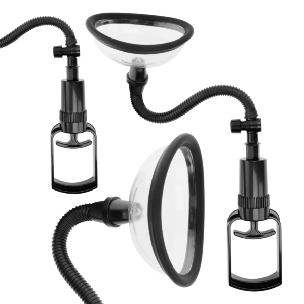 Bomba manual vaginal Intense con sus 2 copas intercambiables, la manguera y la bomba de presión