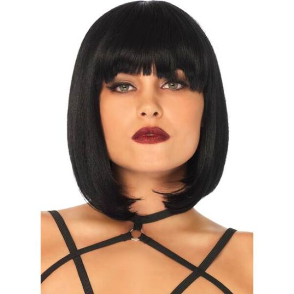 Peluca Leg Avenue Bob Natural Negra de color negro y corte bob clásico