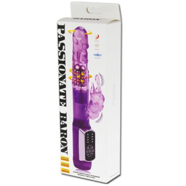 Vibrador rabbit Baile Passion Baron con su panel de control táctil