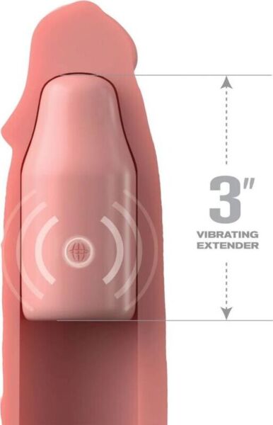 Funda para pene Fantasy X-tensions Elite Mega X-tension Light con extensión vibratoria y mando
