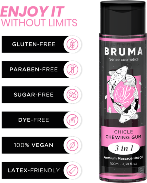Aceite de masaje con efecto calor Bruma, frasco de 100 ml