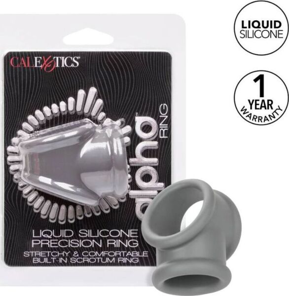 Anillo para el pene CalExotics Alpha Precision Ring, gris, con sus dos aros unidos