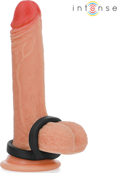 Anillo doble Intense Bobby para pene y escroto, en color negro