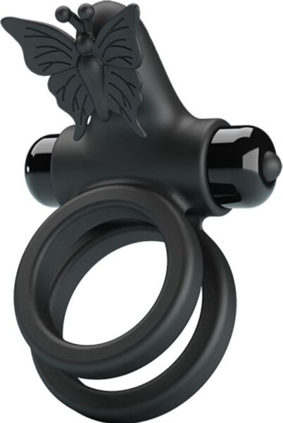 Anillo vibrador doble Pretty Love BI-210296 con su mariposa vibradora