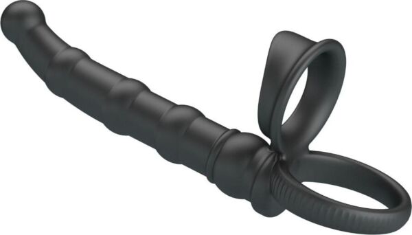 Anillo vibrador para el pene Pretty Love BI-210375 con su plug anal de silicona