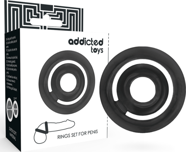 Set de anillos para el pene Addicted Toys Potenz, con sus dos anillos