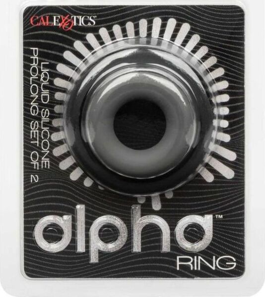 Los dos anillos para el pene del CalExotics Alpha Prolong Set of 2, de silicona