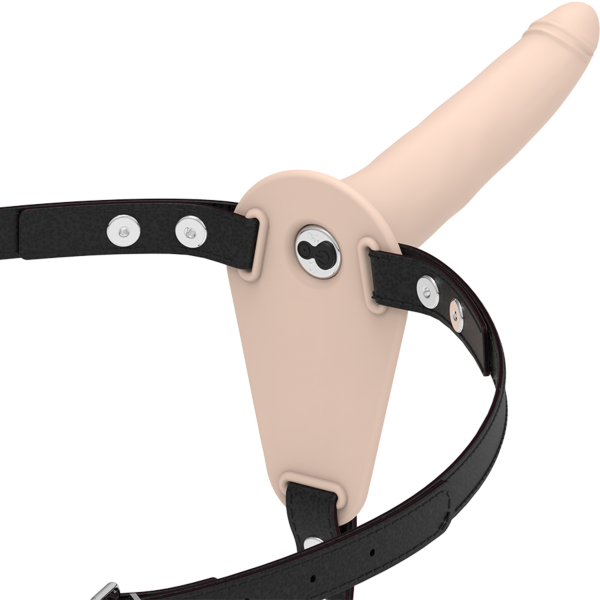 Arnés con vibrador Fetish Submissive 15 cm de silicona, con cinturón elástico