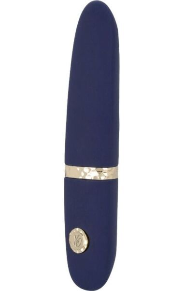 Mini vibrador CalExotics Chíc Daisy en color azul, con su punta fina