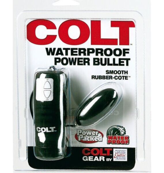 CalExotics Colt Waterproof Power Bullet negra con mando conectado por cable