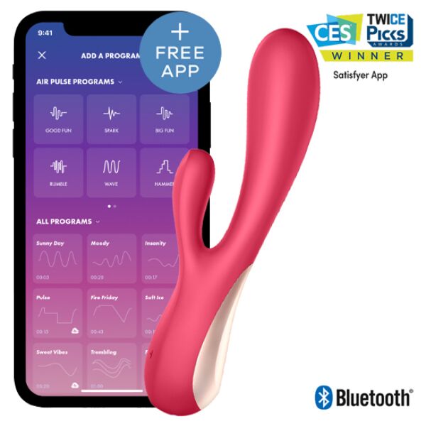 Vibrador rabbit Satisfyer Mono Flex de silicona con su brazo para el clítoris