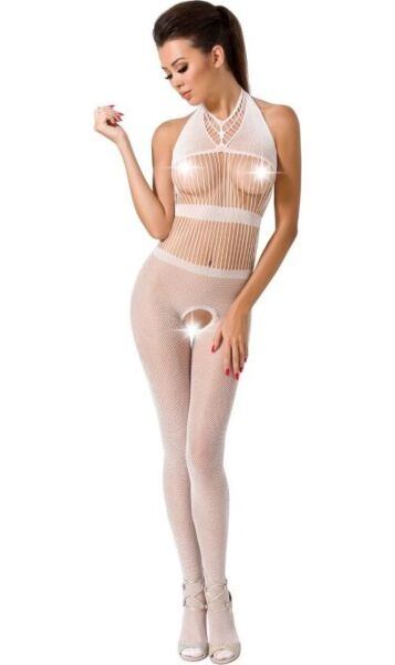Bodystocking de red Passion BS048 con encaje y abertura en la entrepierna