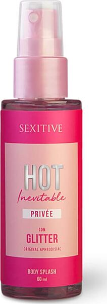 Bruma corporal Sexitive Hot Inevitable con purpurina, frasco de 60 ml con vaporizador
