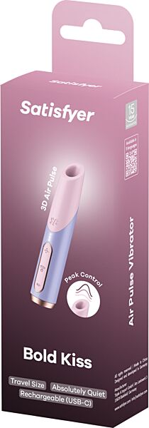 Succionador de clítoris Satisfyer Bold Kiss Wave en rosa y violeta