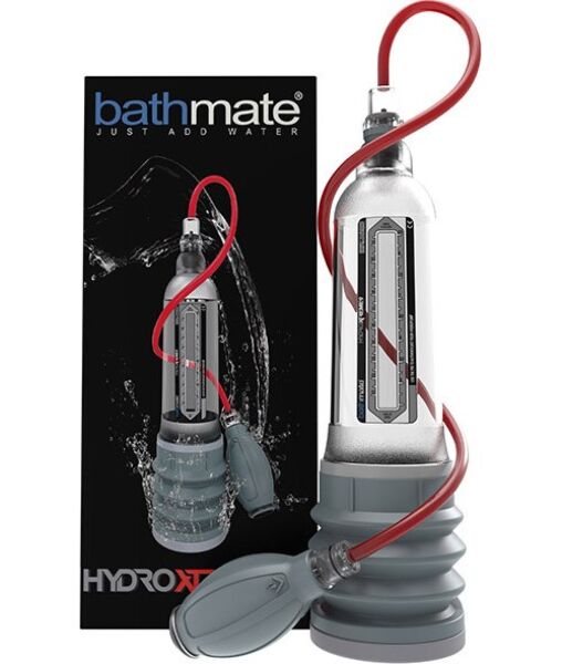 Bomba de vacío para el pene Bathmate HydroXtreme 9, transparente, con su pera de mano