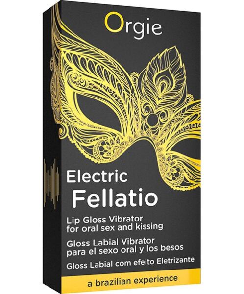Brillo labial Orgie Sexy Vibe Electric Fellatio en su frasco roll-on de vidrio de 10 ml