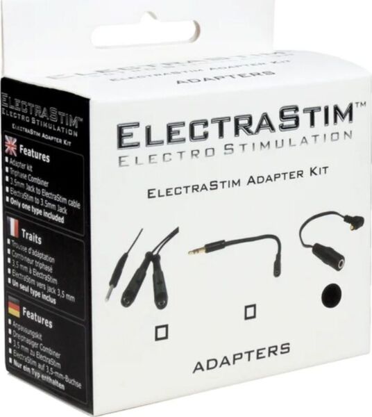 Cable combinador ElectraStim Triphase Combiner con su conexión negra y sus dos conexiones rojas