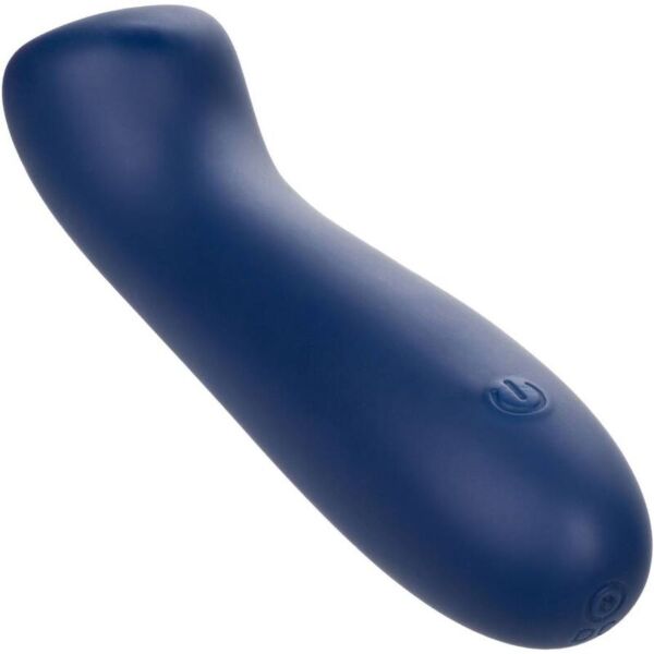 Vibrador CalExotics Cashmere Satin G de silicona azul, con cabeza plana y varilla flexible