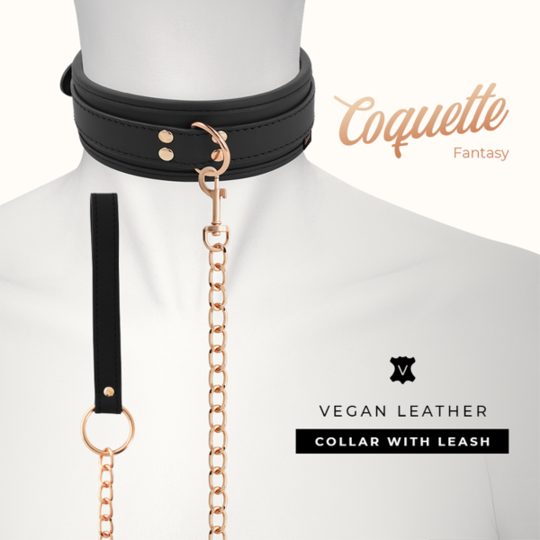 Collar BDSM Coquette Chic Desire Fantasy con correa y cadena de metal