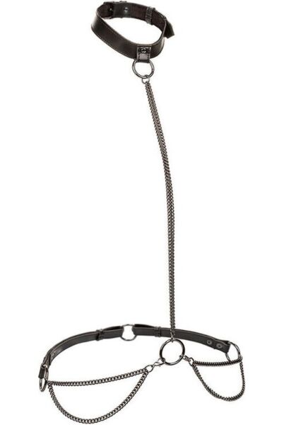 Arnés de cadenas Calexotics Euphoria Plus Size Halter, convertible en collar y correa