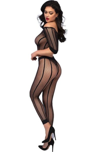 Conjunto sin costuras Chilirose CR 4647 en negro, con top y leggings