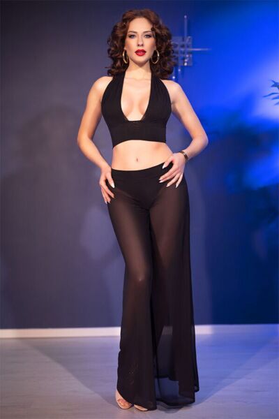 Conjunto de lencería Chilirose CR 4857, con top para atar, pantalón ancho y tanga