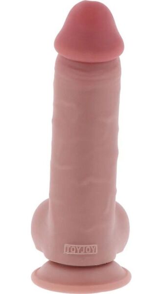 Dildo realista Get Real Deluxe Extra Thick, con testículos y base de ventosa
