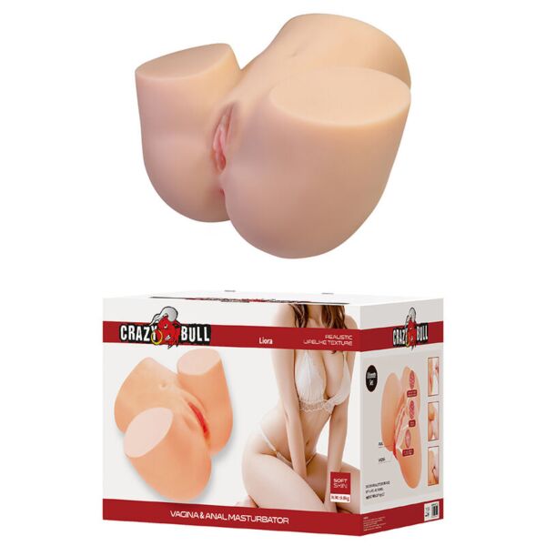 Masturbador Crazy Bull Liora XXL con entrada vaginal y anal