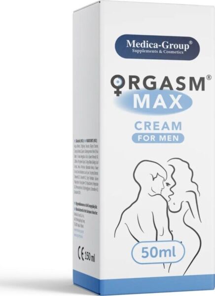 Crema íntima Orgasm Max Cream For Men de Medica Group, envase de 50 ml