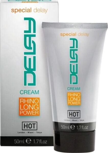 Crema retardante HOT Delay Cream en su envase de 50 ml