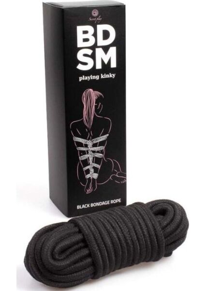 Cuerda Bondage Negra Secret Play de 10 metros, de la BDSM Collection