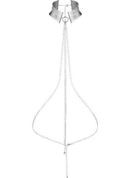 Collar de malla metálica Bijoux Indiscrets Désir Métallique con su cinturón de cadena