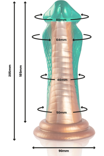 Dildo Epic Python Cobra Green con glande, engrosamiento bajo el glande y base